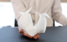 self-folding paper crane